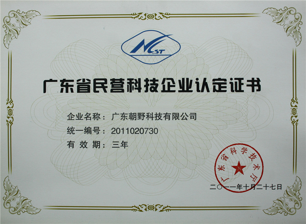 2011 Guangdong Private High-Tech Enterprise